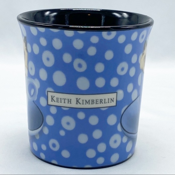Keith Kimberlin Blue Polka Dot Siamese Kitten Coffee Mug - Picture 2 of 5